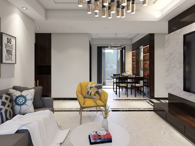 棕榈长滩现代简约126平三居室装修案例