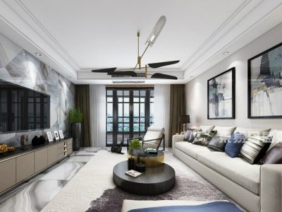 恒大帝景150㎡后现代风格三居室装修案例