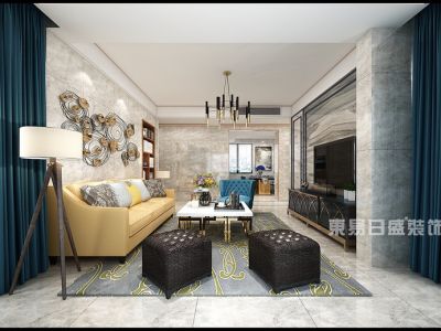 嘉晟·龙凤嘉园128㎡港式风格三居室装修案例