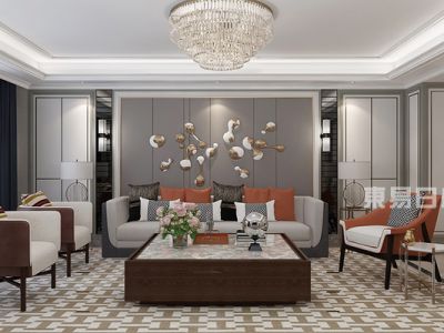 金茂豪庭213㎡法式轻奢平层装修案例