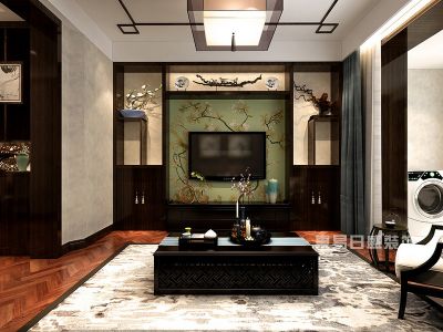 紫金华府86㎡新中式风格两居室装修案例