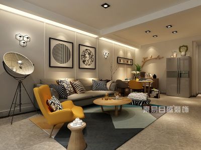 稀土高新区136㎡现代简约三居室装修案例