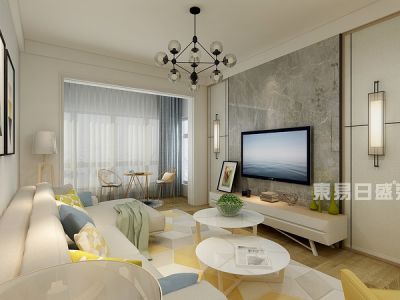 阳光上城100㎡北欧风格三居室装修案例