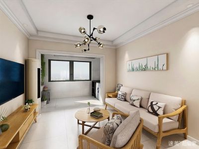 天朗蔚蓝东庭后现代98平三居室装修案例