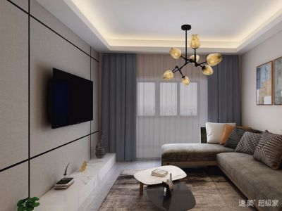 自然界云栖后现代96平三居室装修案例