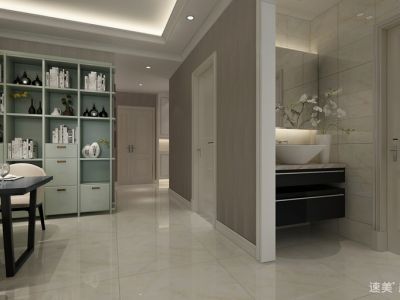 香槟国际现代简约93平二居室装修案例