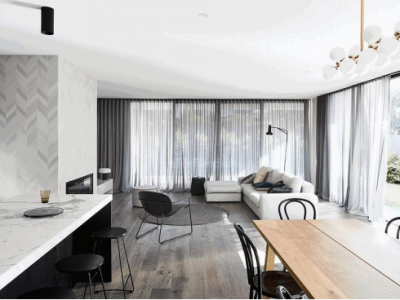 钱隆国际130平三居现代风格装修效果图