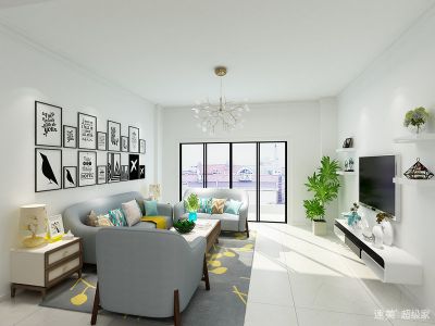 保利狮子湖现代简约120平三居室装修案例