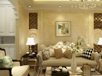 金时花园117平欧式风格装修效果图片