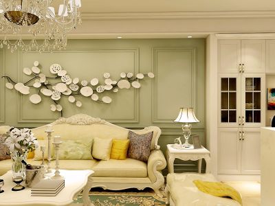 牌坊花园123平三居欧式风格装修效果图