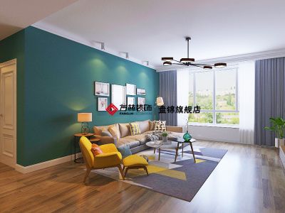 盘锦康桥A区2期140平北欧风格装修效果图