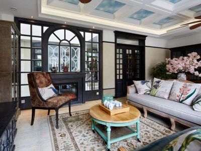 麓山国际美式138平三居室装修案例