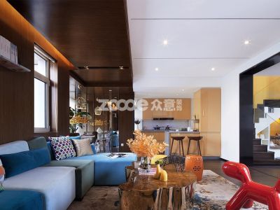 格凌兰现代简约138平跃层装修案例