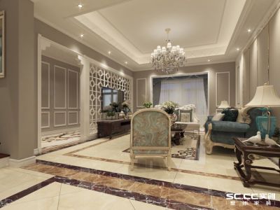 紫玉山庄240平别墅古典风格装修效果图片