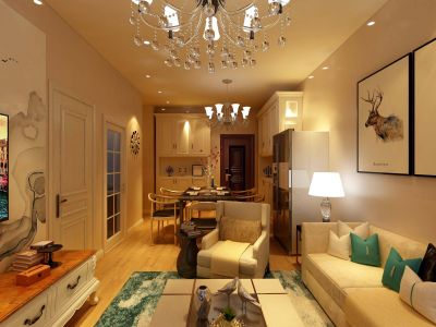 中广宜景湾69平米二居室现代风格装修效果图