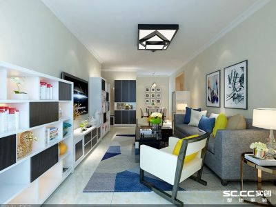 宏福苑75平米两居室现代风格装修效果图