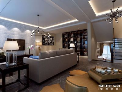 自在香山300平米别墅现代风格装修效果图