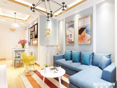 原香嘉苑86平米两居室混搭风格装修效果图