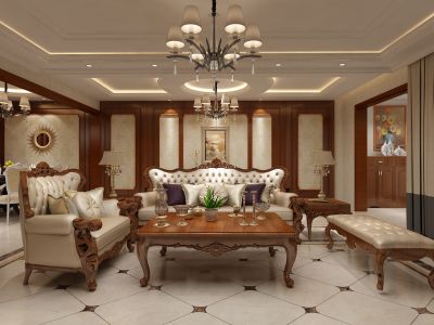 呼和浩特亿利傲东国际花园别墅装修效果图案例