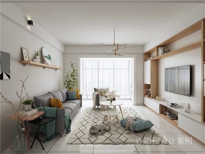 世纪城北欧109平三居室装修案例