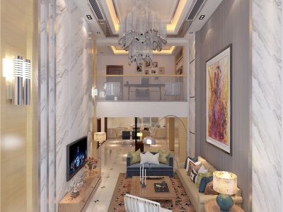 南湖国际港式235平复式装修案例