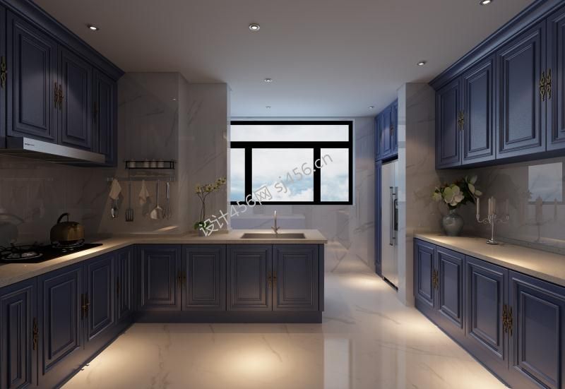 半山国际256平米四居室欧式风格厨房装修设计效果图