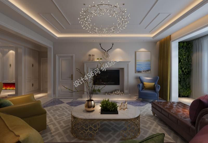 半山国际256平米四居室欧式风格客厅装修设计效果图