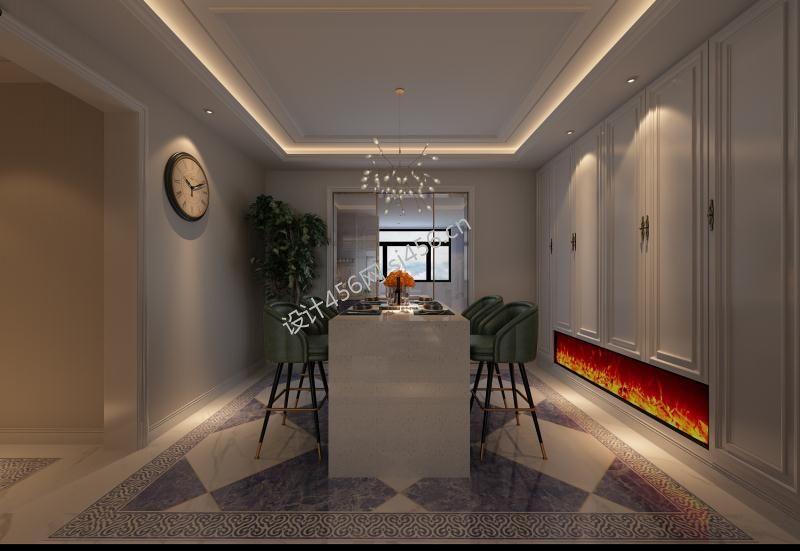 半山国际256平米四居室欧式风格餐厅装修设计效果图