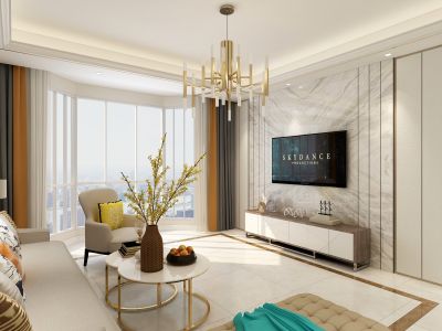 汇景新村三居93平现代风格装修设计效果图