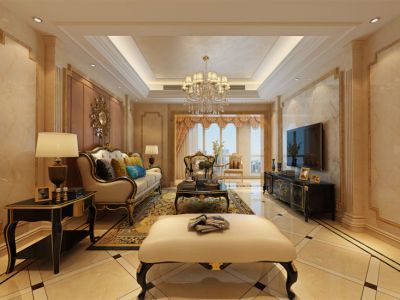 首创洪恩100㎡欧式风格三居室装修案例