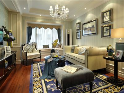 七彩花都230平别墅美式风格装修案例