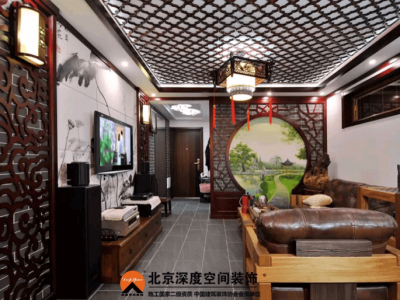 恒大绿洲三居127平中式风格装修效果图