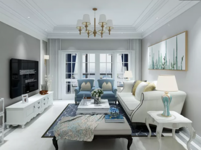 首开国风琅樾二居91平欧式风格装修设计效果图