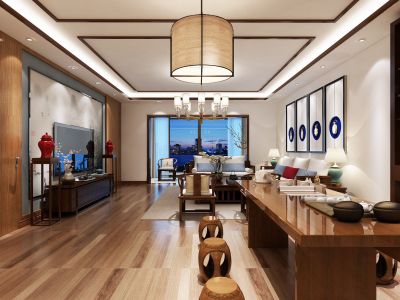 怡景尚居240平米中式风格装修效果图