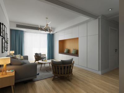 未来城简约日式风格103平米三居室装修案例