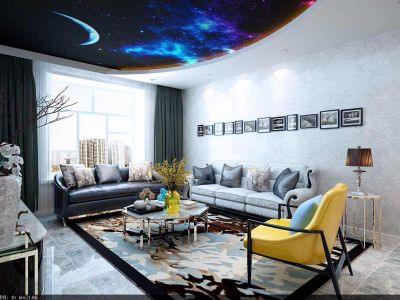 东城水岸现代风格135平三居室装修效果图