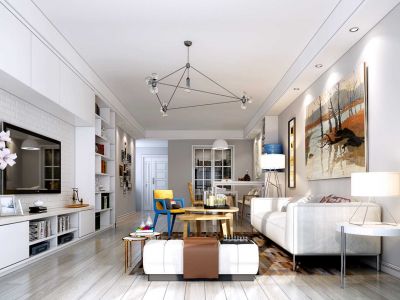 富丽城现代简约141平三居室装修效果图