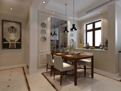 林荫大院简美风格116平三居室装修效果图