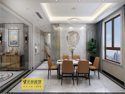 荣盛华府现代风格167平三居室装修效果图