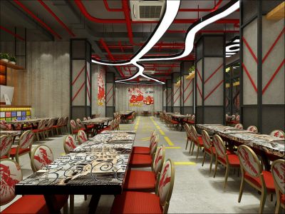 大喜龙虾河北总店400平装修效果图