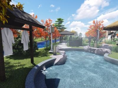 18000平现代风格温泉山庄装修设计案例赏析