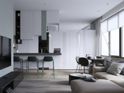 二居100平极简风格装修设计效果图