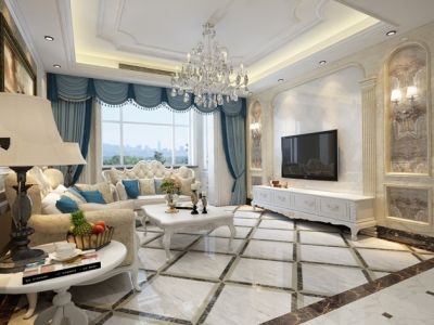 公元海欧式风格86.5平米两居室装修案例