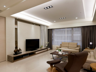 绿地城91平米现代简约三居室装修效果图