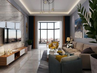 三居126平现代北欧风格家装图片