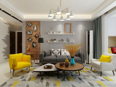 140平三居室北欧风格家装图片