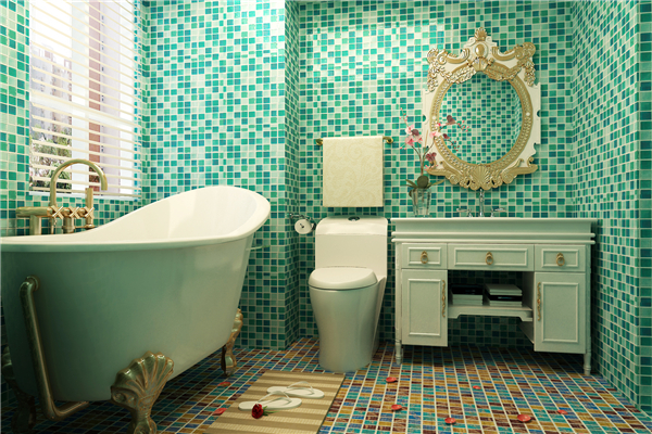 卫生间浴缸摆放效果图片