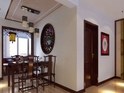 三居室130平米中式风格装修设计效果图