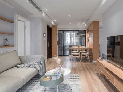 128平米三居室北欧风格装修设计效果图