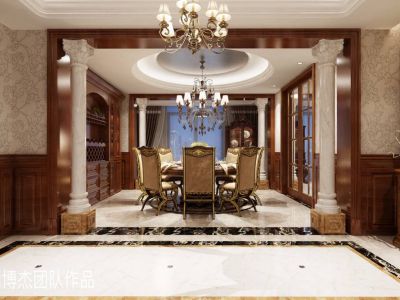200平米四居室新古典风格装修设计效果图